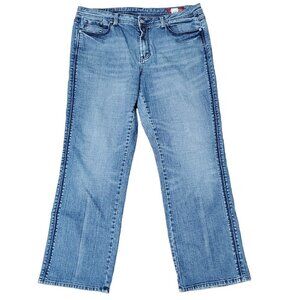 Seven7 Y2K Straight Leg Jeans Womens 20x31 Denim Medium Wash Embroidered Pockets